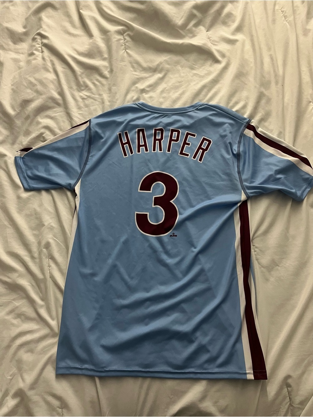 Harper #3 Light Blue Baseball Jersey 100% authentic